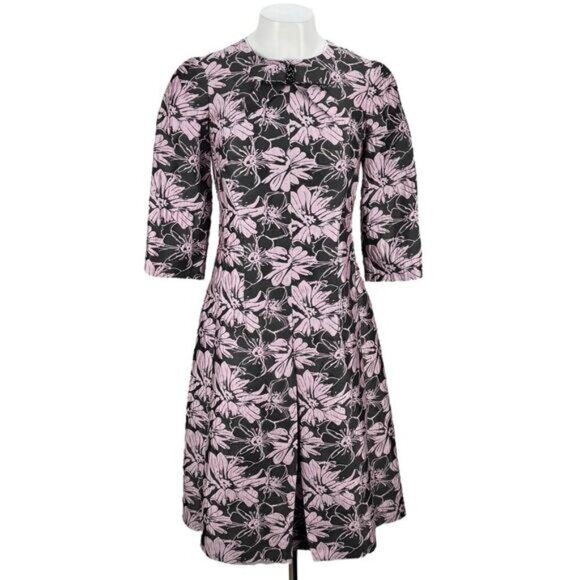 RICKIE FREEMAN For Teri Jon Jacquard Floral A-Line Dress Sz 4 - Picture 1 of 5